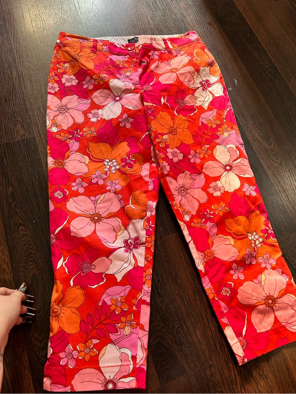 Talbots women Floral Capri Pants - Pink & Orange